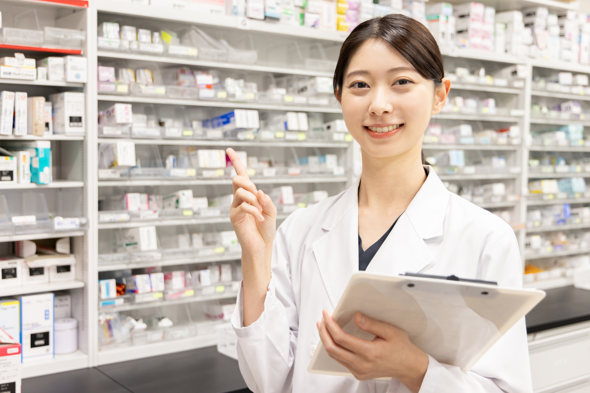 笑顔の薬剤師